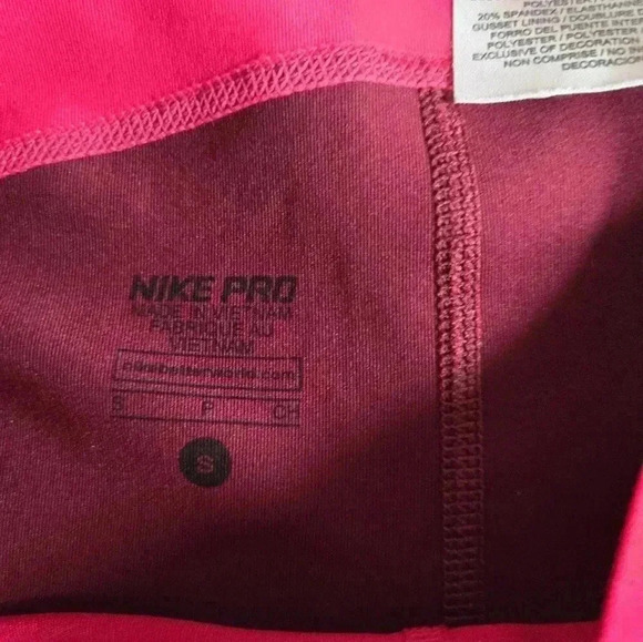 Nike Pro Athletic Cropped Yoga running Pants Pink Magenta sz Small - Picture 3 of 8